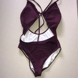 PINK one piece bathing suit cut outs medium